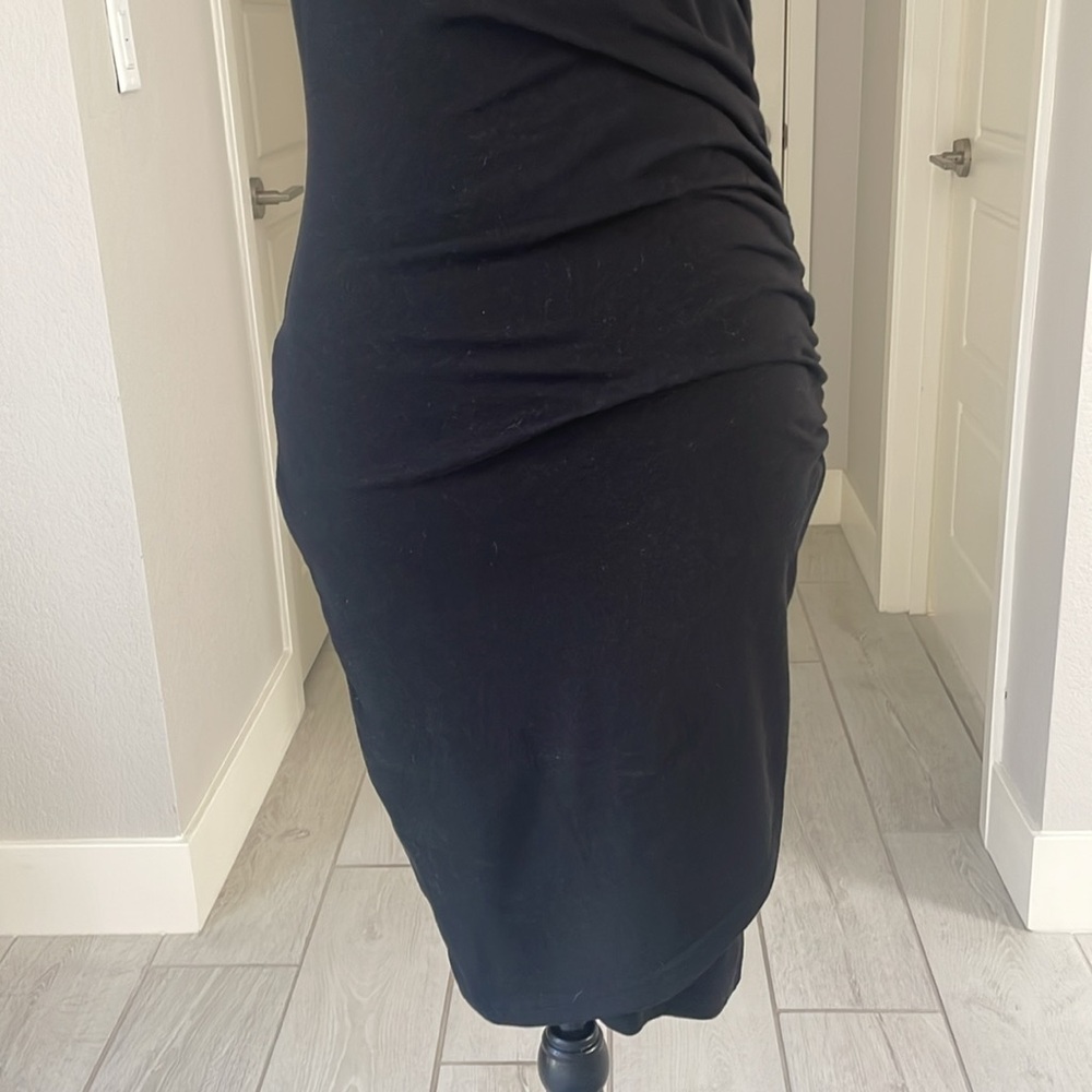 Treasure & Bond Ruched Side Sleeveless Dress Black Size S - Picture 2 of 10